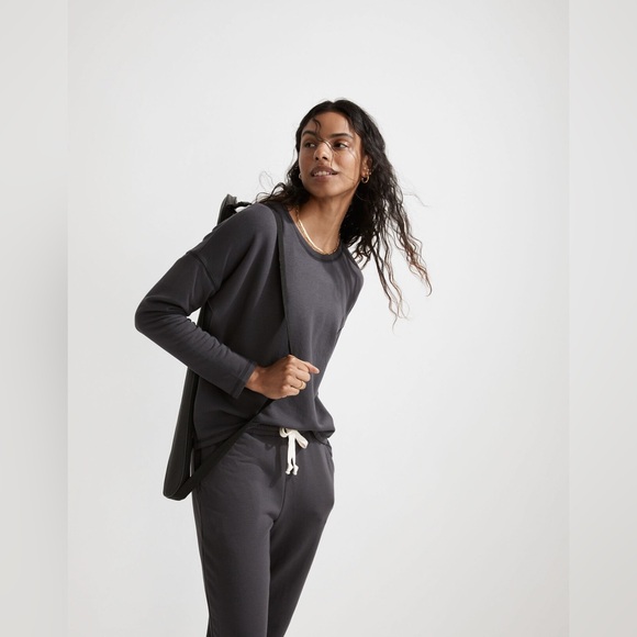 Madewell MWL Gray ‘Vintage Mulberry’ Superbrushed Easygoing Sweatshirt Crewneck - Picture 3 of 12